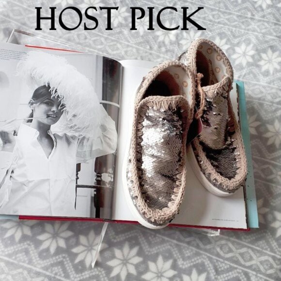 NWT Mou silver sequin round toe low cut sneakers, EU 38 - Picture 4 of 16